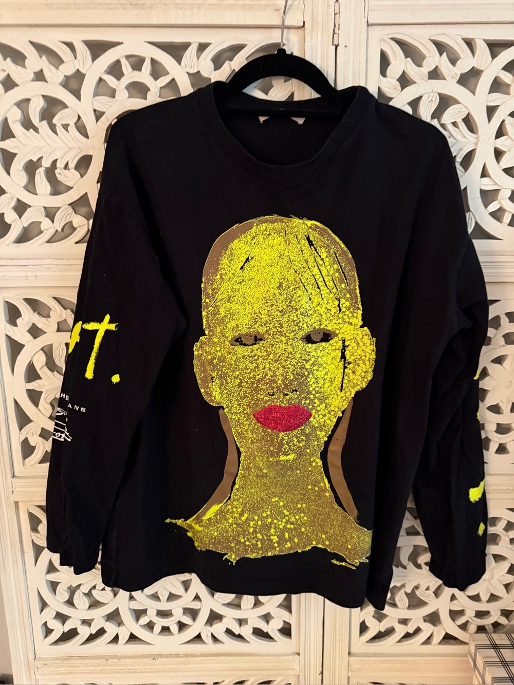Christopher Kane Black Tee with White Logo Script